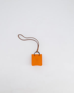 Hermès Orange Lambskin Shopping Bag Charm