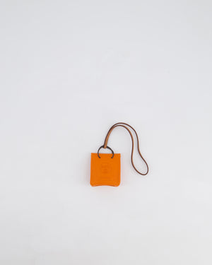 Hermès Orange Lambskin Shopping Bag Charm