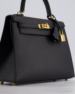 *HOLY GRAIL* Hermès Kelly 25cm Sellier Bag in Black Epsom Leather with Gold Hardware