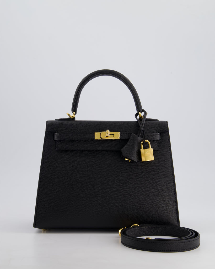 *HOLY GRAIL* Hermès Kelly 25cm Sellier Bag in Black Epsom Leather with Gold Hardware