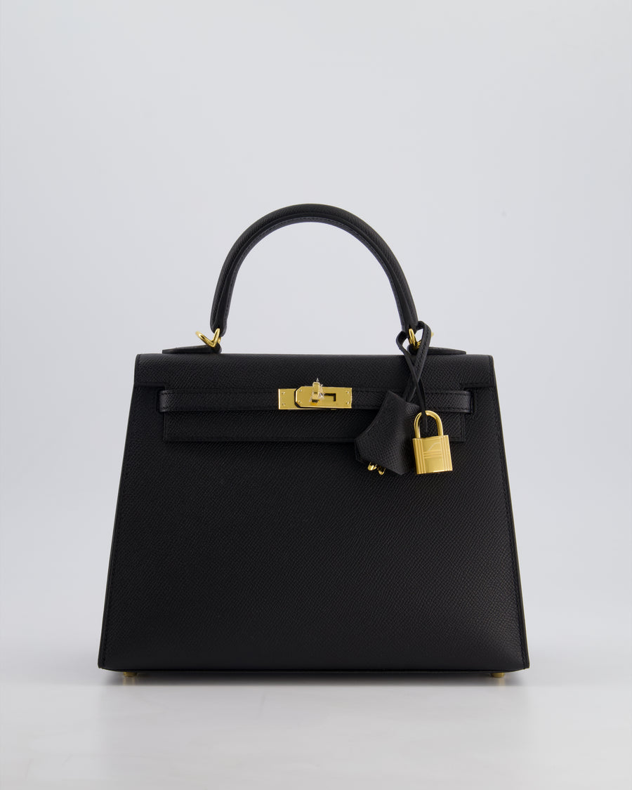 *HOLY GRAIL* Hermès Kelly 25cm Sellier Bag in Black Epsom Leather with Gold Hardware
