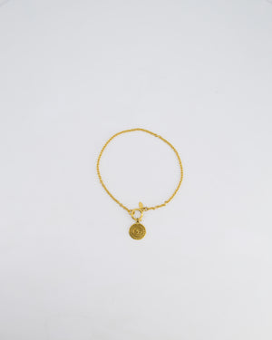 Chanel Vintage Gold Chocker Necklace With CC Medallion Pendant