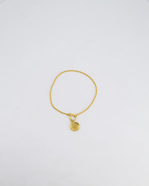 Chanel Vintage Gold Chocker Necklace With CC Medallion Pendant