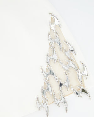 David Koma White Mini Dress with Silver Embellishments Size UK 8 RRP £1,800