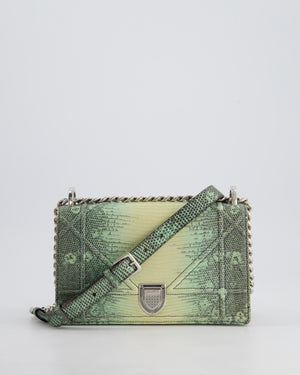 Christian Dior Small Diorama Flap Bag in Light Green Lizard With Silver Hardware