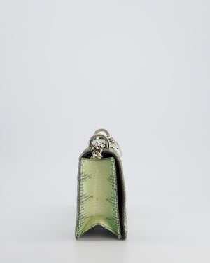 Christian Dior Small Diorama Flap Bag in Light Green Lizard With Silver Hardware