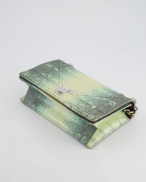 Christian Dior Small Diorama Flap Bag in Light Green Lizard With Silver Hardware