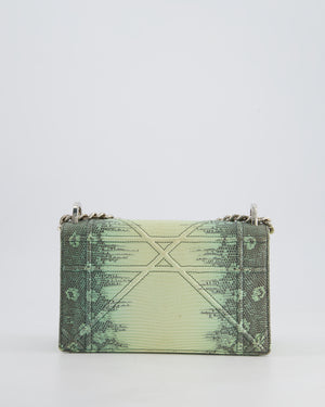Christian Dior Small Diorama Flap Bag in Light Green Lizard With Silver Hardware