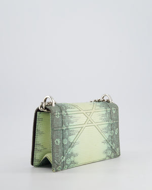 Christian Dior Small Diorama Flap Bag in Light Green Lizard With Silver Hardware