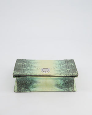 Christian Dior Small Diorama Flap Bag in Light Green Lizard With Silver Hardware