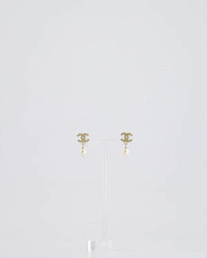 Chanel Gold CC and Pearl Drop Earrings