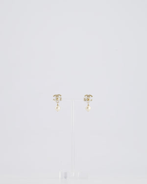 Chanel Gold CC and Pearl Drop Earrings