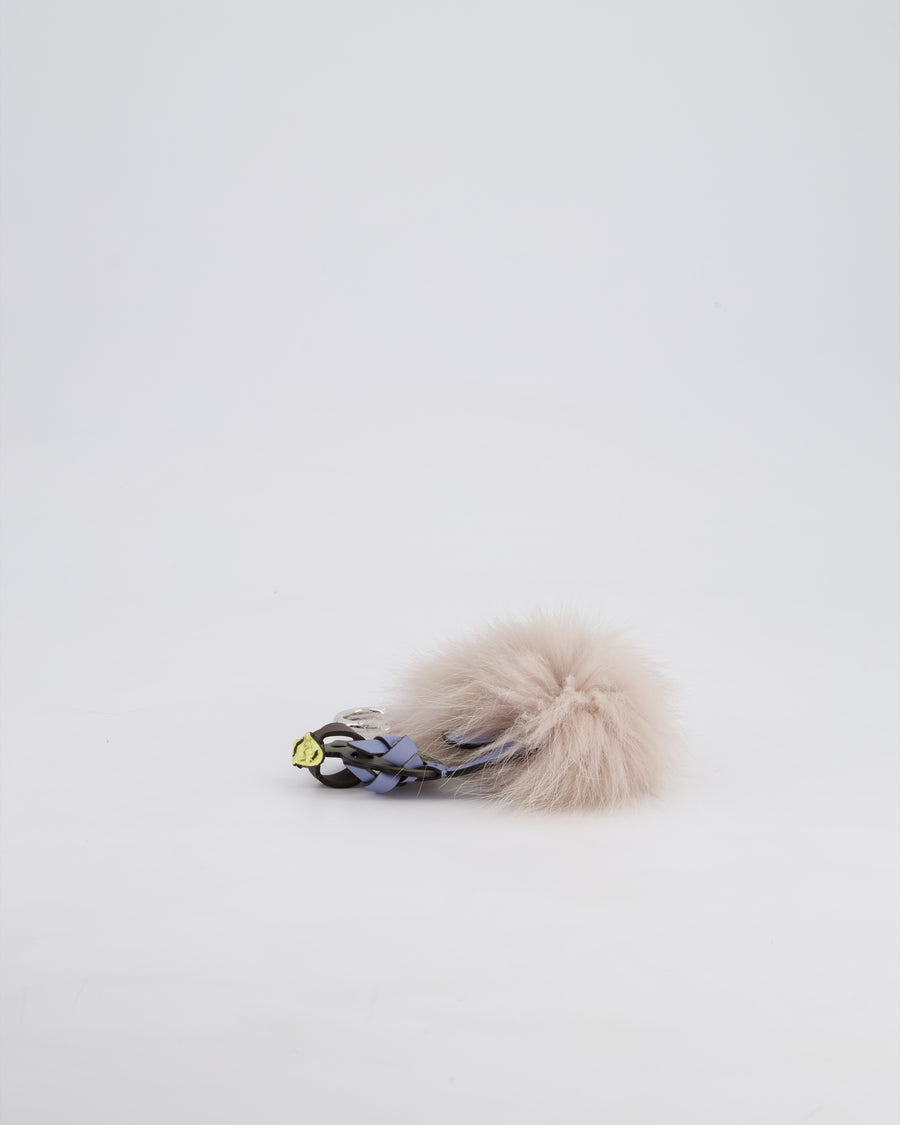 Fendi Grey Fur and Leather Squirrel Keyring Charm