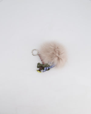 Fendi Grey Fur and Leather Squirrel Keyring Charm