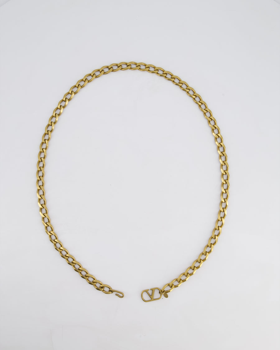 Valentino Antique Gold Chain Belt with V Logo Detail