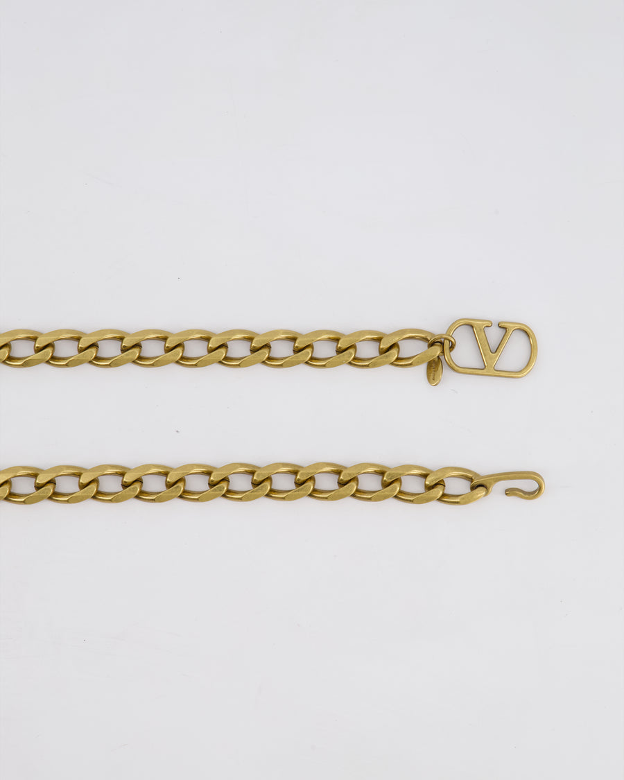 Valentino Antique Gold Chain Belt with V Logo Detail
