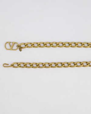 Valentino Antique Gold Chain Belt with V Logo Detail