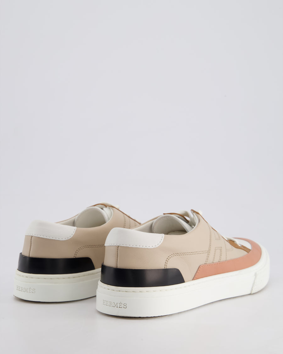 Hermès Beige Deep Sneaker with H Logo Detail Size EU 38