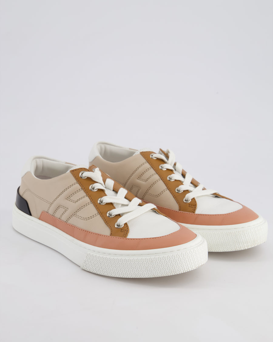 Hermès Beige Deep Sneaker with H Logo Detail Size EU 38