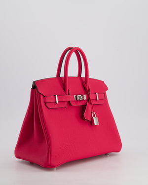 *RARE* Hermès Birkin 25 Retourne Bag in Rose Mexico Togo Leather with Palladium Hardware