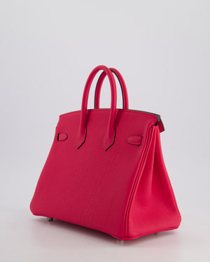 *RARE* Hermès Birkin 25 Retourne Bag in Rose Mexico Togo Leather with Palladium Hardware