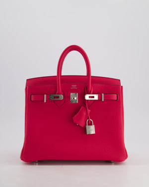 *RARE* Hermès Birkin 25 Retourne Bag in Rose Mexico Togo Leather with Palladium Hardware