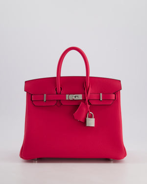 *RARE* Hermès Birkin 25 Retourne Bag in Rose Mexico Togo Leather with Palladium Hardware