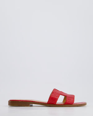 Hermès Oran Sandals in Braise Mississippiensis Alligator Size EU 38
