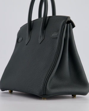 Hermès Birkin 25 Retourne Bag in Vert Mangrove Togo Leather with Permabrass Hardware