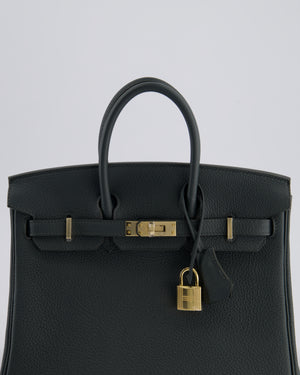 Hermès Birkin 25 Retourne Bag in Vert Mangrove Togo Leather with Permabrass Hardware