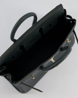 Hermès Birkin 25 Retourne Bag in Vert Mangrove Togo Leather with Permabrass Hardware