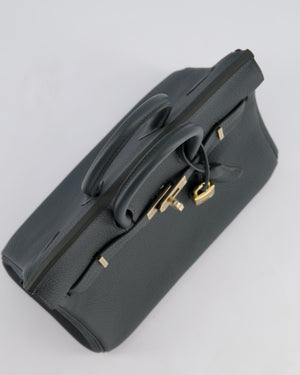 Hermès Birkin 25 Retourne Bag in Vert Mangrove Togo Leather with Permabrass Hardware