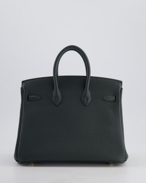 Hermès Birkin 25 Retourne Bag in Vert Mangrove Togo Leather with Permabrass Hardware