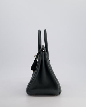 Hermès Birkin 25 Retourne Bag in Vert Mangrove Togo Leather with Permabrass Hardware
