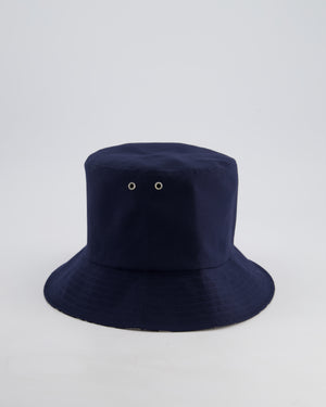 Christian Dior Navy Bucket Hat with Oblique Printed Interior Size 57 RRP £560