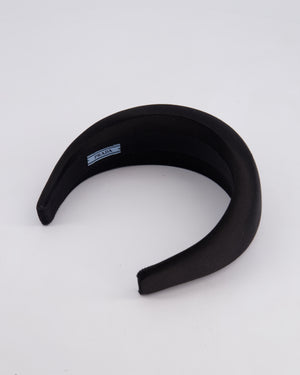 Prada Black Satin Padded Headband