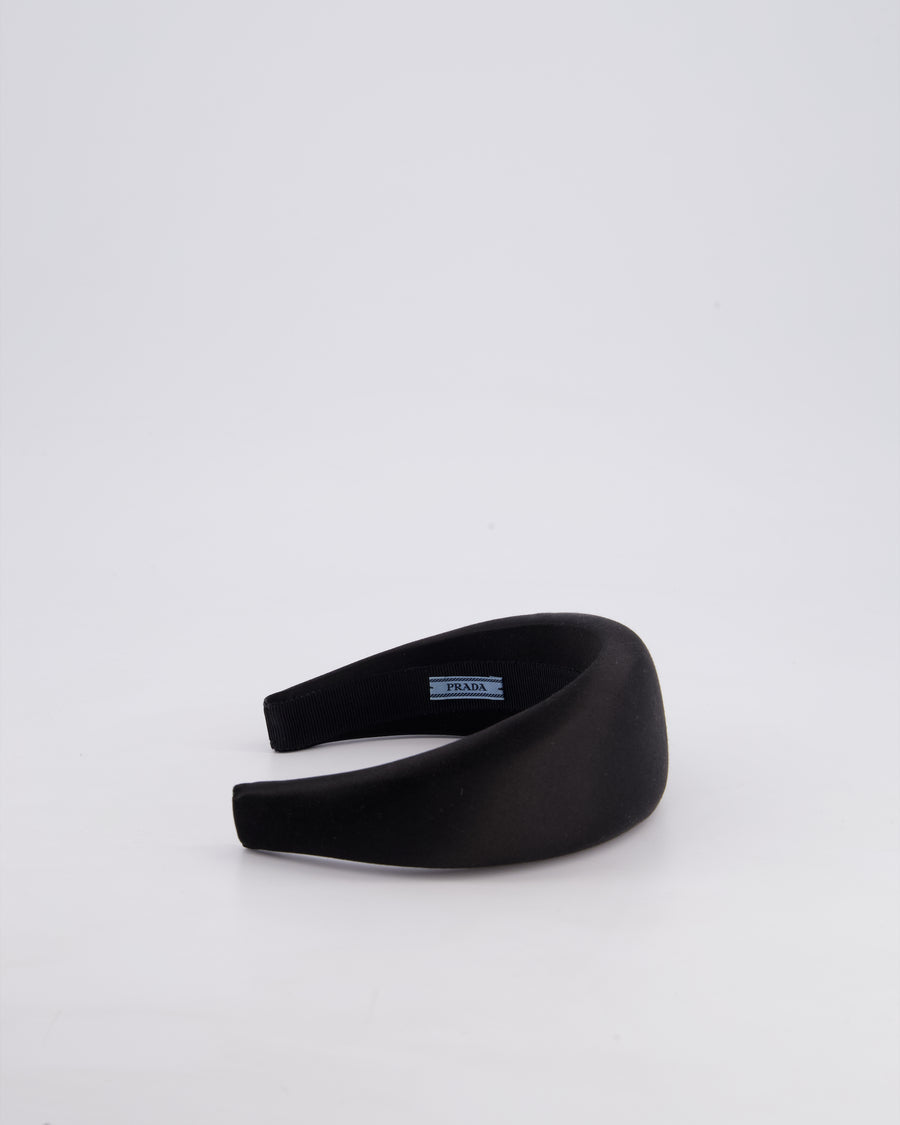 Prada Black Satin Padded Headband