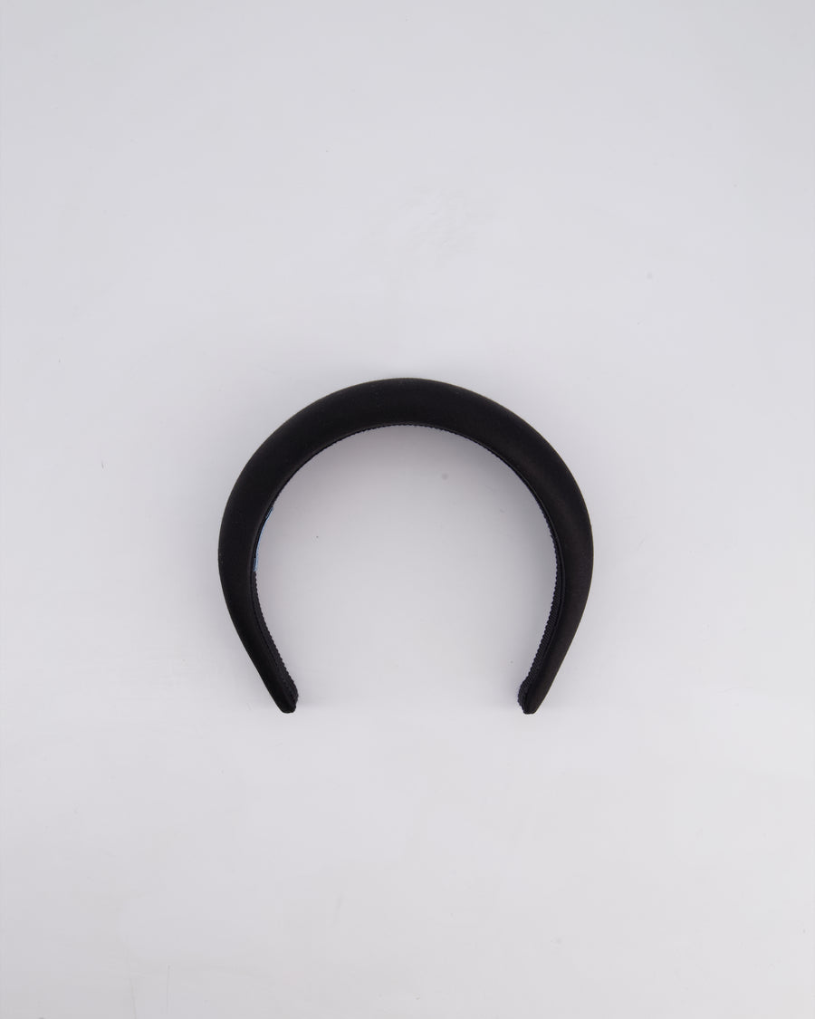 Prada Black Satin Padded Headband