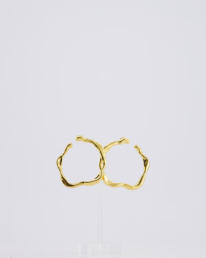 *HOT* Christian Dior 18K Gold Nougat Hoop Earrings