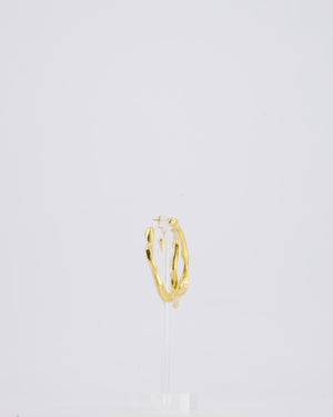 *HOT* Christian Dior 18K Gold Nougat Hoop Earrings