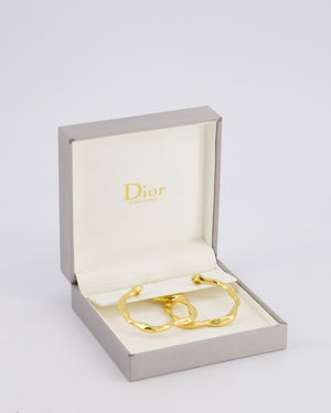 *HOT* Christian Dior 18K Gold Nougat Hoop Earrings