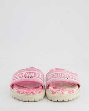*FIRE PRICE* Christian Dior White and Neon Pink Dway Slide Size EU 38 RRP £620