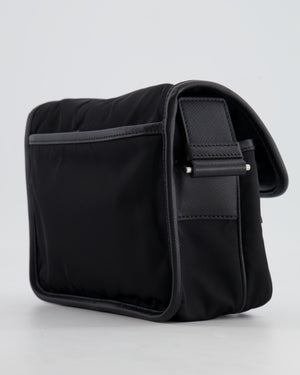 Prada Black Re-Nylon and Saffiano Leather Shoulder Bag with Removable Pouch RRP £1,750