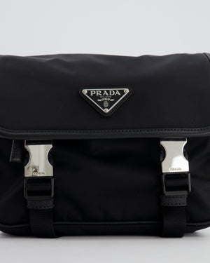 Prada Black Re-Nylon and Saffiano Leather Shoulder Bag with Removable Pouch RRP £1,750