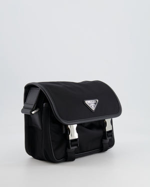 Prada Black Re-Nylon and Saffiano Leather Shoulder Bag with Removable Pouch RRP £1,750