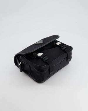 Prada Black Re-Nylon and Saffiano Leather Shoulder Bag with Removable Pouch RRP £1,750