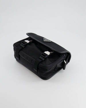 Prada Black Re-Nylon and Saffiano Leather Shoulder Bag with Removable Pouch RRP £1,750