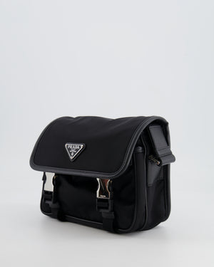 Prada Black Re-Nylon and Saffiano Leather Shoulder Bag with Removable Pouch RRP £1,750