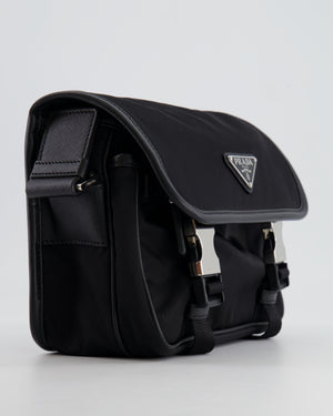 Prada Black Re-Nylon and Saffiano Leather Shoulder Bag with Removable Pouch RRP £1,750
