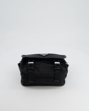 Prada Black Re-Nylon and Saffiano Leather Shoulder Bag with Removable Pouch RRP £1,750